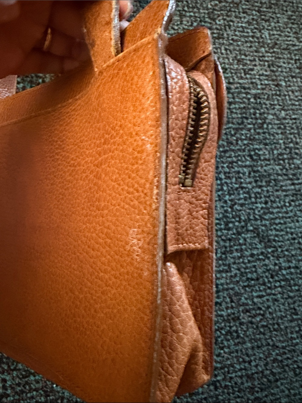 Vintage Ralph Lauren Women's Brown Leather Crossbody Bag Classic Pebbled Finish - Picture 4 of 9